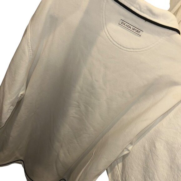 ESCADA Sport white French breton stripe collared sweatshirt top XL - Picture 6 of 7